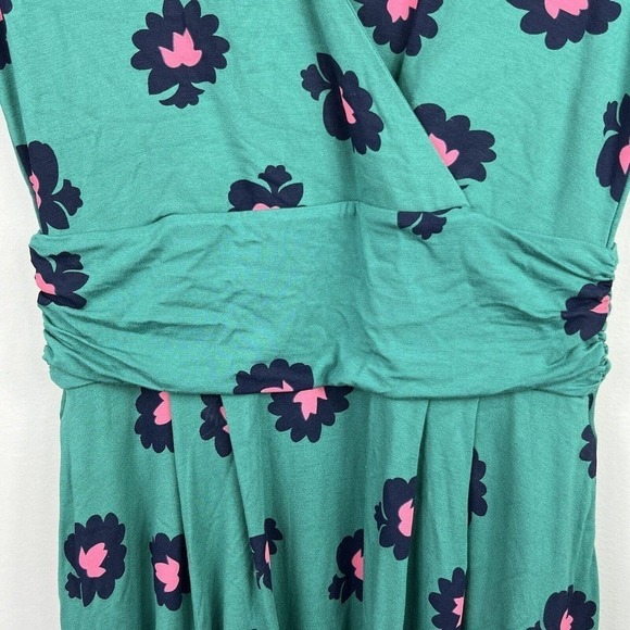 Boden Woodland Green Kassidy Surplice Midi Dress 6 Short Sleeve V Neck - Picture 5 of 12